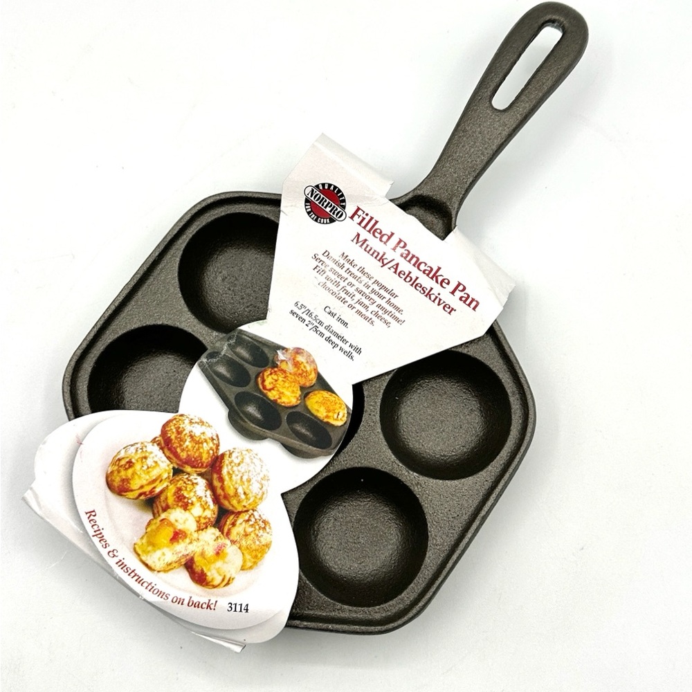Nordic Pro Aebleskiver Filled Pancake Cast Iron Pan New